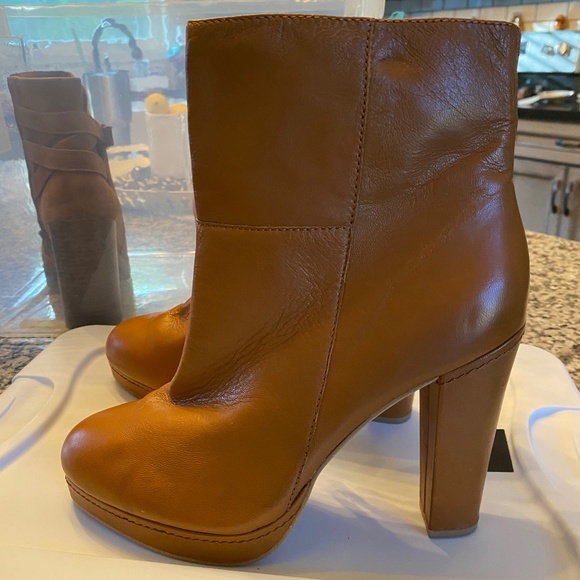 H&M Leather ankle high-heeled boots Size 9 - Picture 2 of 4